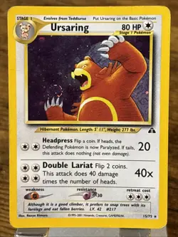 Ursaring Neo Discovery Holo with Swirl 15/75 Pokemon - Image 1