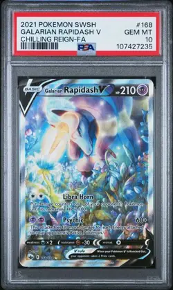 PSA 10 Galarian Rapidash V Alt Art 168/198 Chilling Reign Pokemon 2021 - Image 1