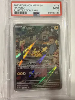 PSA 9 Pikachu 173/165 Scarlet Violet Pokemon 151 Illustration Rare IR Art - Image 1