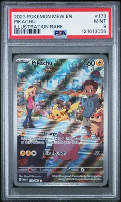 2023 POKEMON MEW EN-151 ILLUSTRATION RARE #173 PIKACHU PSA 9 - Image 1