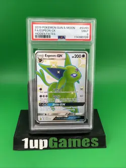 2019 POKEMON SUN & MOON HIDDEN FATES # SV60 FULL ART ESPEON GX PSA 9 MINT 6376 - Image 1