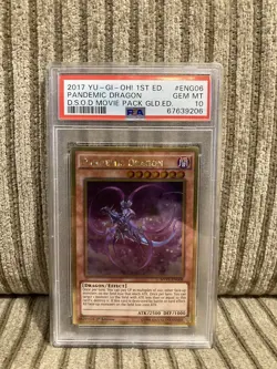 2017 Yu-Gi-Oh! The Dark Side of Dimensions Gold 1st Pandemic Dragon PSA 10 - Image 1
