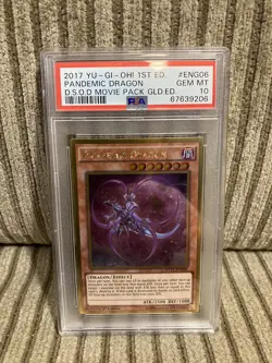 2017 Yu-Gi-Oh! The Dark Side of Dimensions Gold 1st Pandemic Dragon PSA 10 - Image 2
