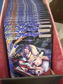 One Piece OP14 - THE AZURE SEA’S SEVEN - Sleeved Blister Booster Packs Lot Of 10 - Image 1
