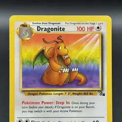 Dragonite 19/62 Fossil Set Rare Non-Holo Pokemon Card NM - Image 2