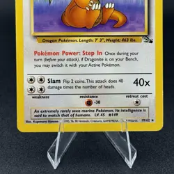 Dragonite 19/62 Fossil Set Rare Non-Holo Pokemon Card NM - Image 3
