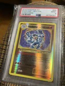 Pokemon 2016 Machamp #59 Evolutions Reverse Holo PSA 9 Graded Card - Image 1