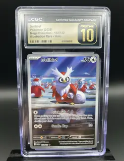 Delibird 152/132 Me01 Mega Evolution Illustration Rare Holo CGC 10 Pokemon Card - Image 1