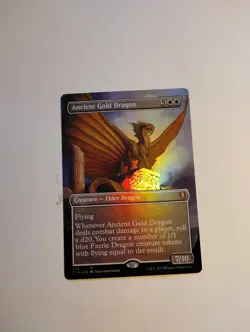 Ancient Gold Dragon (Borderless) Commander Legends Foil - Image 1