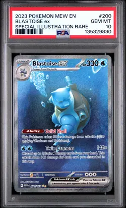 2023 POKEMON MEW EN-151 SPECIAL ILLUSTRATION RARE #200 BLASTOISE EX PSA 10 - Image 1