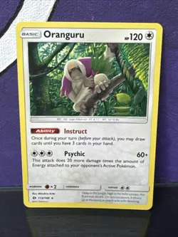 Pokemon TCG Oranguru Sun & Moon Base Set 113/149 Regular Holo Rare - Image 1