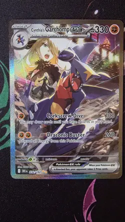 Cynthia's Garchomp EX 232/182 Destined Rivals Holo 330HP Dragon Rare Pokemon TCG - Image 3