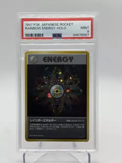 1997 Rainbow Energy Holo (SWIRL) PSA 9 Rare Pokemon Japanese Team Rocket - Image 3