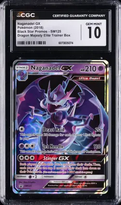 2018 POKEMON BLACK STAR PROMOS #SM125 NAGANADEL GX CGC 10 GEM MINT - Image 1