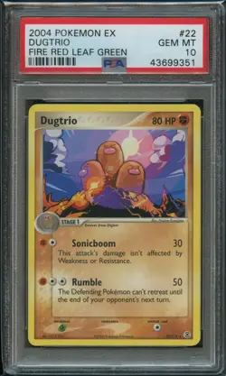 Pokemon Dugtrio Rare PSA 10 Gem Mint 22/112 Fire Red Leaf Green - Image 1