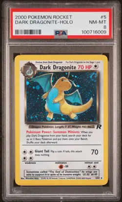 Pokemon Card Dark Dragonite 5/82 Holo PSA 8 WOTC Team Rocket - Image 1