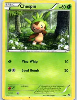 Chespin 2013 3/39 Regular Pokemon Trading Card - Image 1