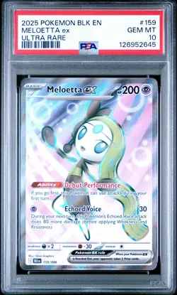 PSA 10 Meloetta EX #159 Pokemon Black Bolt English 2025 - Image 1