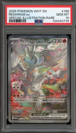 Pokemon Reshiram ex White Flare Special Illustration Rare #166 PSA 10 Gem Mint - Image 1