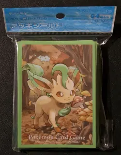 NEW OFFICIAL POKEMON CENTER JAPANESE LEAFEON AUTUMN WOODS DECK SLEEVES 64 CT - Image 1