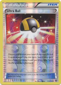 Heavily Played, English Pokemon Reverse Holo Ultra Ball - 113/124 - Uncommon - R - Image 1