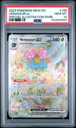 2023 POKEMON MEW EN-151 SPECIAL ILLUSTRATION RARE #198 VENUSAUR EX PSA 10 - Image 1