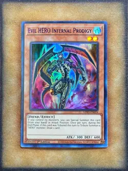 Yugioh Evil HERO Infernal Prodigy LDS3-EN024 Ultra Rare 1st Ed BLUE NM - Image 1