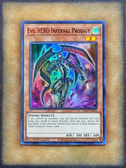 Yugioh Evil HERO Infernal Prodigy LDS3-EN024 Ultra Rare 1st Ed RED NM - Image 1