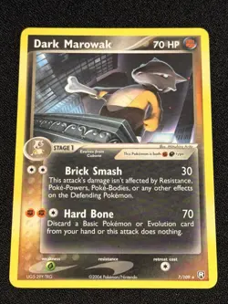 Pokemon Card - Dark Marowak Team Rocket Returns 7/109 Rare Non-Holo LP - Image 1