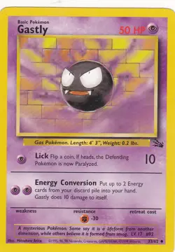 POKEMON GASTLY CARD FREE SHIPPING - Image 1