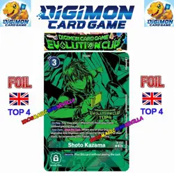 DIGIMON CARD GAME EVOLUTION CUP PROMO CARD TOP 4 Shoto Kazama (P-133) FOIL ENG - Image 1