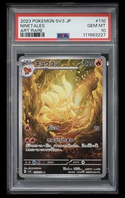 PSA 10 Ninetales 110/108 SV3 Rare Ruler Of The Black Flame Japanese Pokemon Card - Image 1