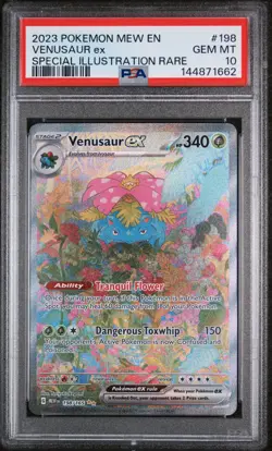2023 POKEMON MEW EN-151 SPECIAL ILLUSTRATION RARE #198 VENUSAUR EX PSA 10 - Image 1