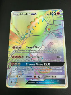 Ho-Oh GX SM80 SECRET RAINBOW HYPER FULL ART RARE Promo Pokemon Sun Moon NM 2017 - Image 1