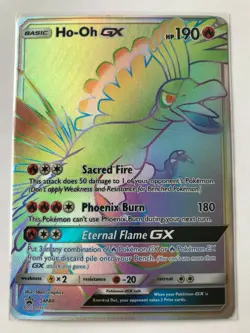 Ho-Oh GX SM80 SECRET RAINBOW HYPER FULL ART RARE Promo Pokemon Sun Moon NM 2017 - Image 2