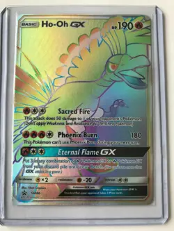 Ho-Oh GX SM80 SECRET RAINBOW HYPER FULL ART RARE Promo Pokemon Sun Moon NM 2017 - Image 3