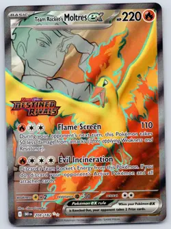 Team Rocket's Moltres ex Destined Rivals Stamp 208/182 (NM) - Pokemon TCG - Image 1