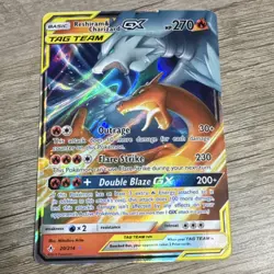 Pokemon Reshiram & Charizard GX TAG TEAM Ultra Rare Holo 270 HP SM-Unbroken Bon… - Image 1