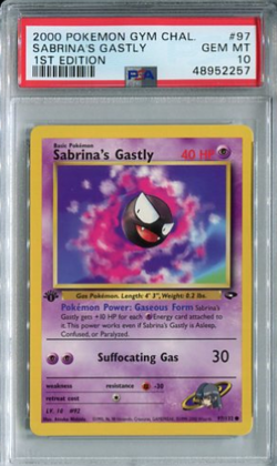 PSA 10 Pokemon 2000 1st Edition Sabrina's Gastly Gym Challenge 97 GEM MINT - Image 1