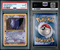 Pokemon 1999 Gengar Fossil #5 Holo 1st Edition PSA 6 - Image 2