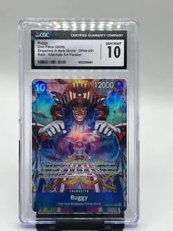 One Piece CCG Buggy Emperors in New World OP09-051 Rare Foil Alt Art CGC 10 - Image 1