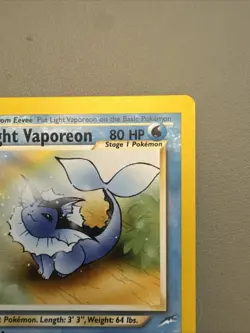 Pokemon TCG Light Vaporeon 1st Edition Uncommon Card Neo Destiny 52/105 - NM - Image 2