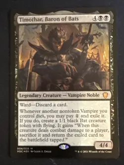 1x Foil Timothar, Baron of Bats (004) Commander: Innistrad: Crimson Vow LP MTG - Image 1