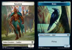 MTG Commander Kaldheim Token Soldier / Bird (Blue) PLAYSET x4 4x - Image 1