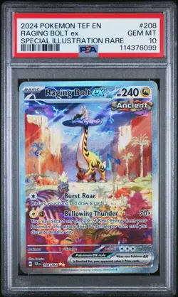 PSA 10 - 2024 Raging Bolt ex 208/162 SV05: Temporal Forces Holo Pokemon - Image 1