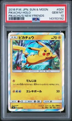 Pikachu - Holo Promo Rare 004/004 New Friends Japanese - Pokemon Card PSA 10 - Image 1