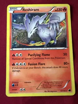 Reshiram 17/116 Plasma Freeze Pokemon Holo Rare - NOT MINT Has Scratches - Image 1