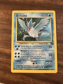 1999 Pokemon Fossil Unlimited Articuno #02/62 Holo Rare LP - Image 1
