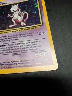 Mewtwo 10/102 Pokemon TCG 1999 Base Set Holo Unlimited Rare HP - Image 3