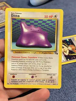 Pokemon TCG Ditto Fossil 18/62 Regular Rare Unlimited - Image 1